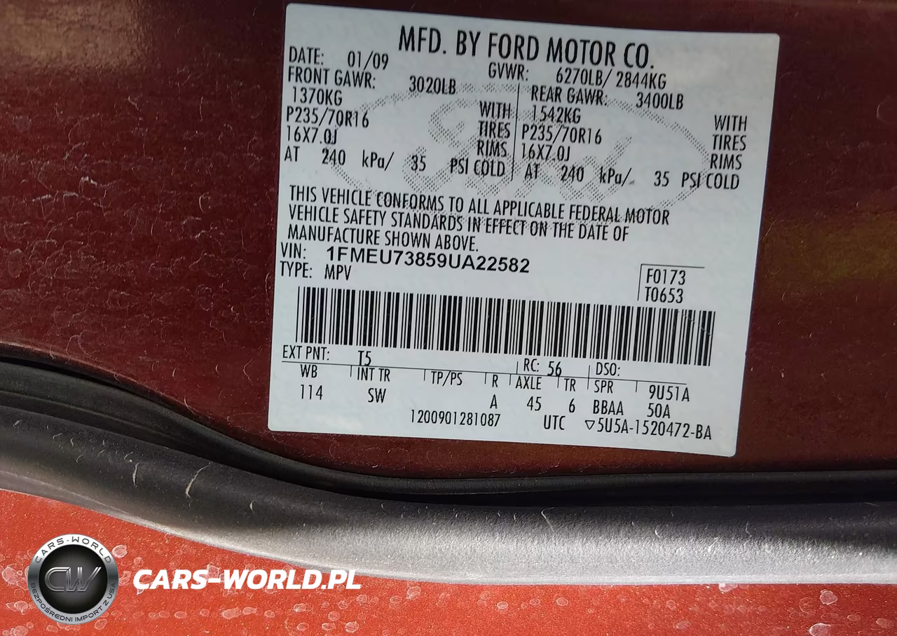 2009 Ford Explorer Xlt VIN:1FMEU73859UA22582 - 9