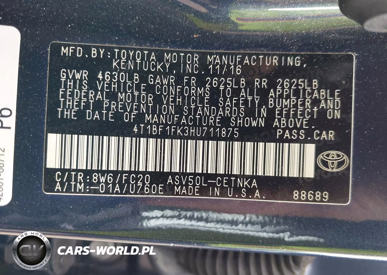 2017 Toyota Camry Le VIN:4T1BF1FK3HU711875 - 9
