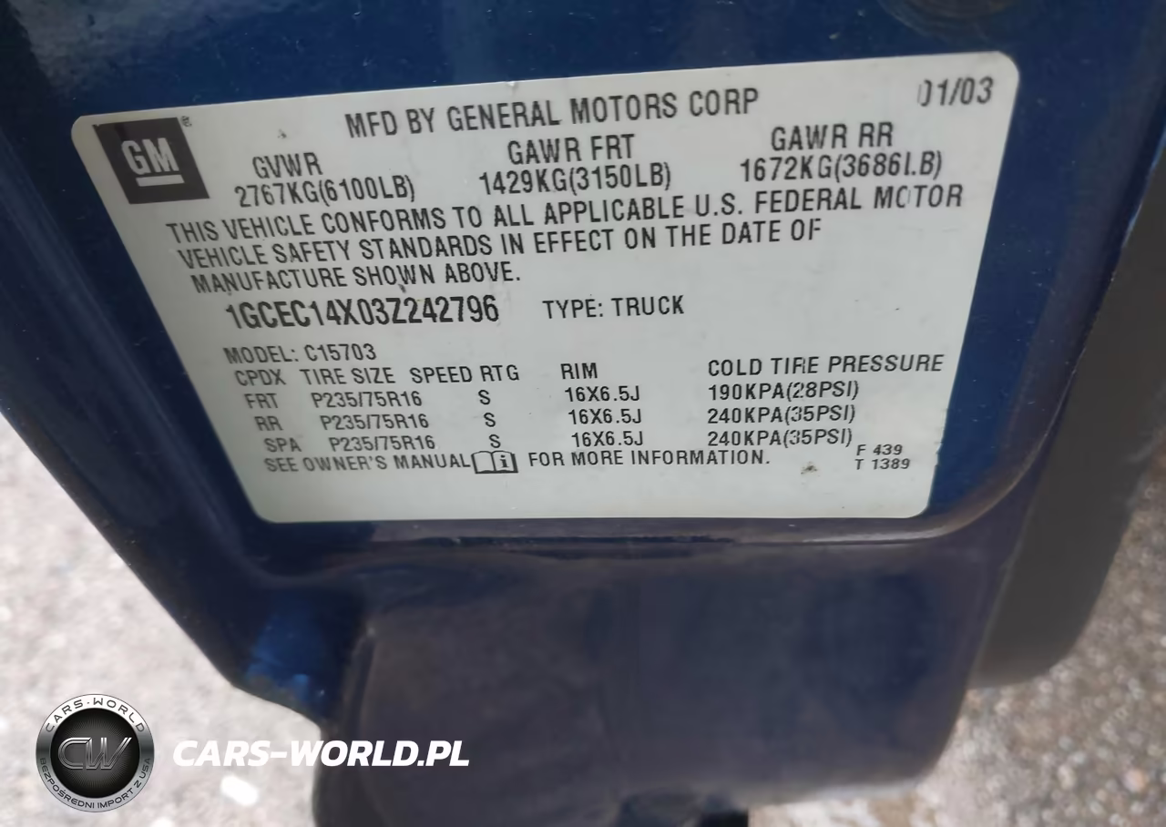 2003 Chevrolet Silverado 1500 VIN:1GCEC14X03Z242796 - 9