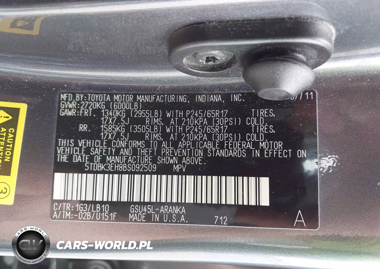 2011 Toyota Highlander Se V6 VIN:5TDBK3EH8BS092509 - 9
