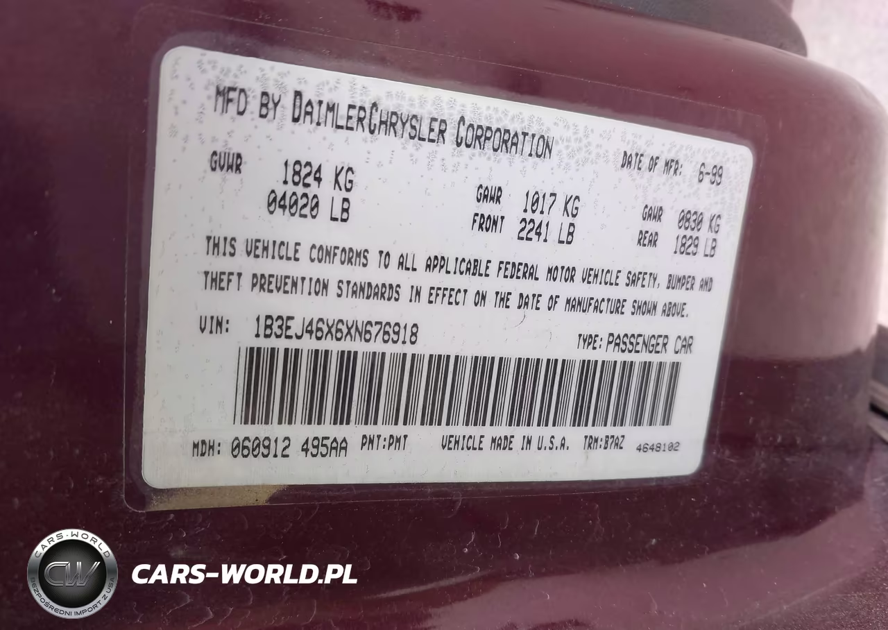 1999 Dodge Stratus VIN:1B3EJ46X6XN676918 - 9