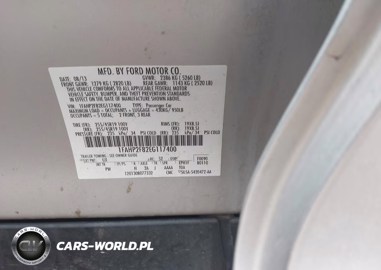 2014 Ford Taurus Limited VIN:1FAHP2F82EG117400 - 9