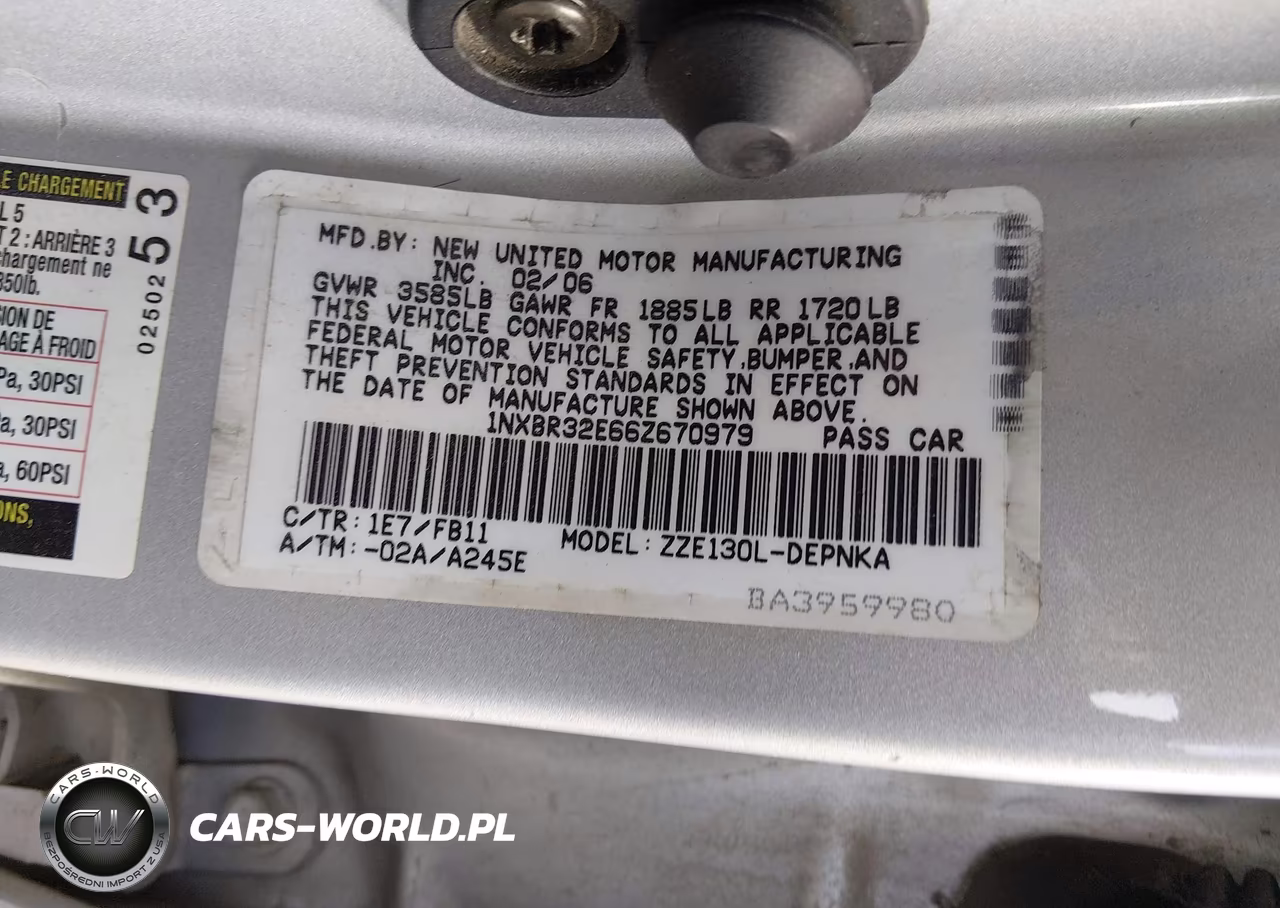 2006 Toyota Corolla Le VIN:1NXBR32E66Z670979 - 9