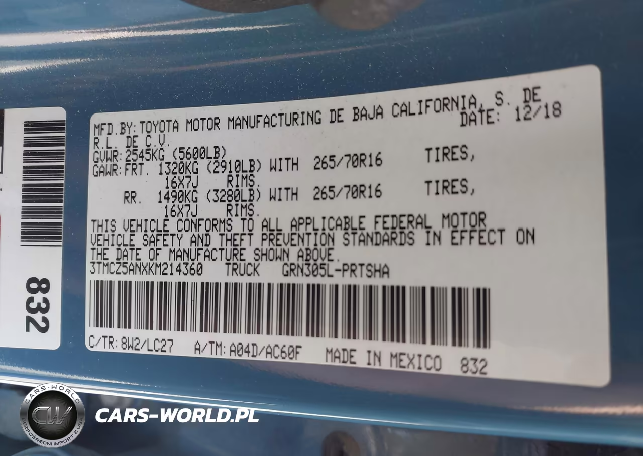 2019 Toyota Tacoma Trd Off Road VIN:3TMCZ5ANXKM214360 - 9