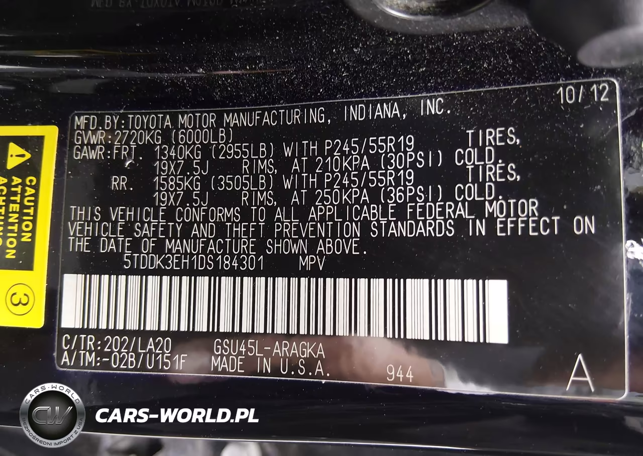 2013 Toyota Highlander Limited V6 VIN:5TDDK3EH1DS184301 - 9