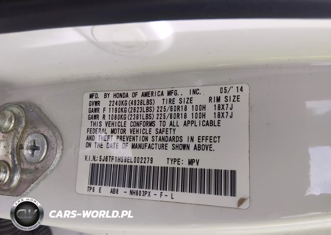 2014 Honda Crosstour Ex-L V6 VIN:5J6TF1H59EL002279 - 9