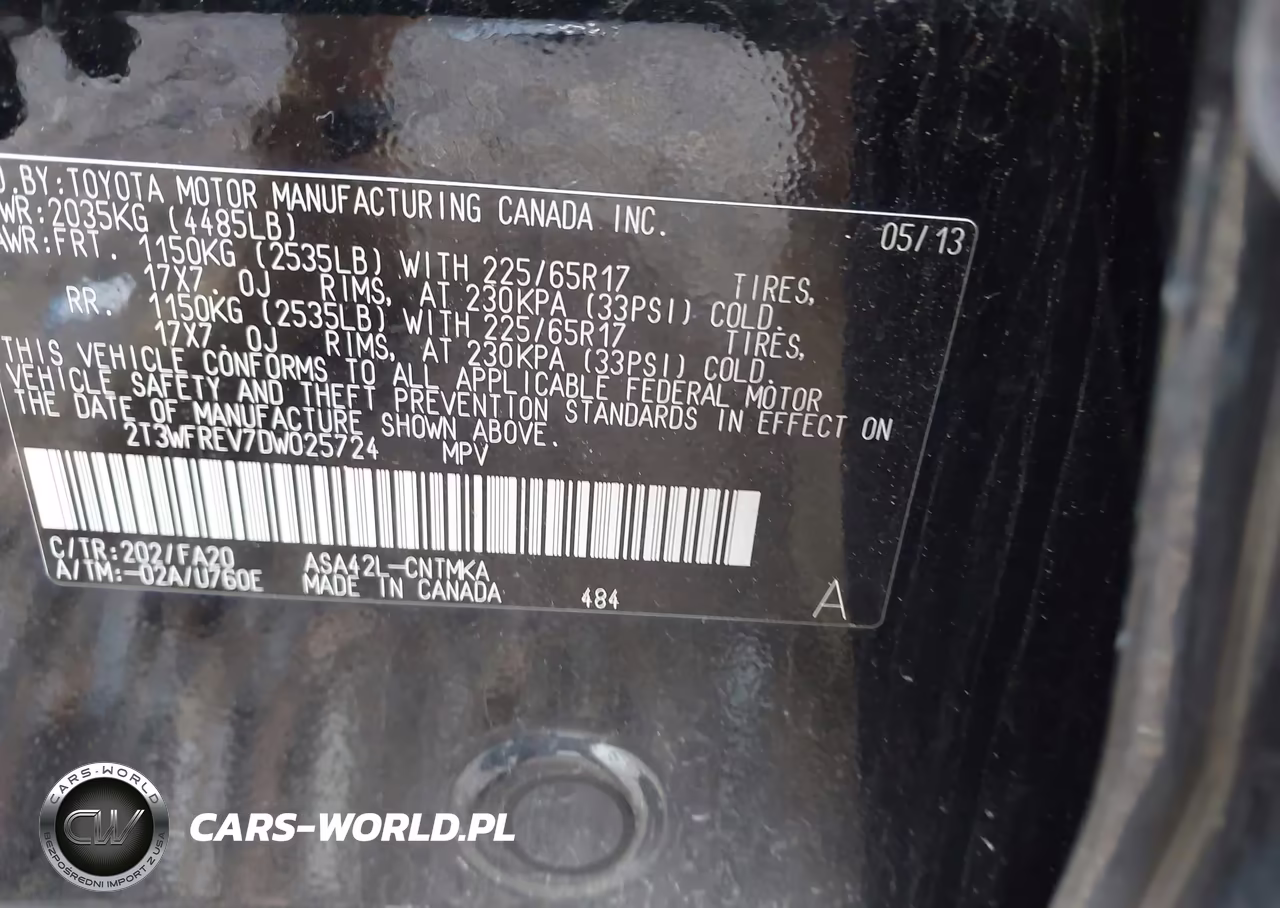 2013 Toyota Rav4 Xle VIN:2T3WFREV7DW025724 - 9
