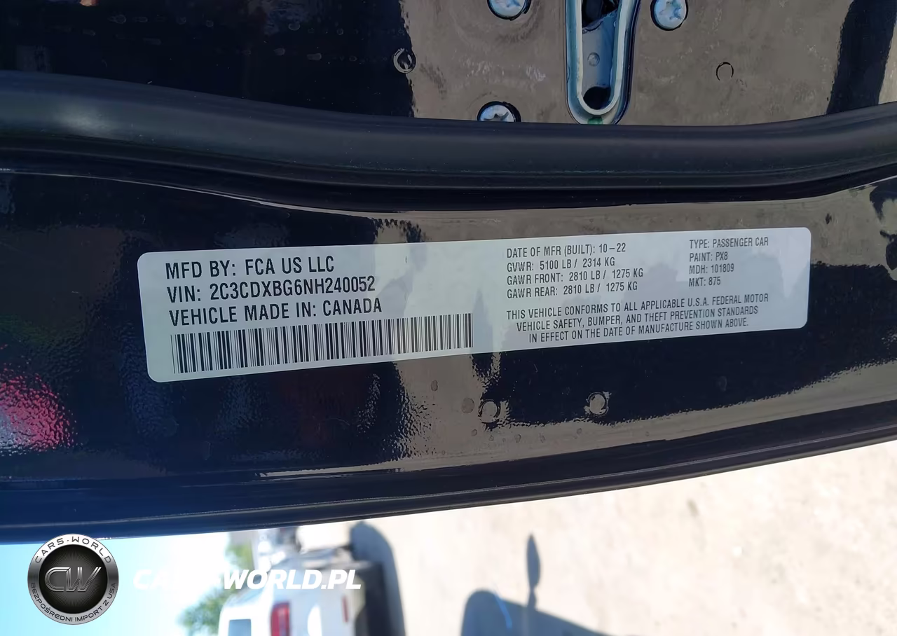 2022 Dodge Charger Sxt Rwd VIN:2C3CDXBG6NH240052 - 9