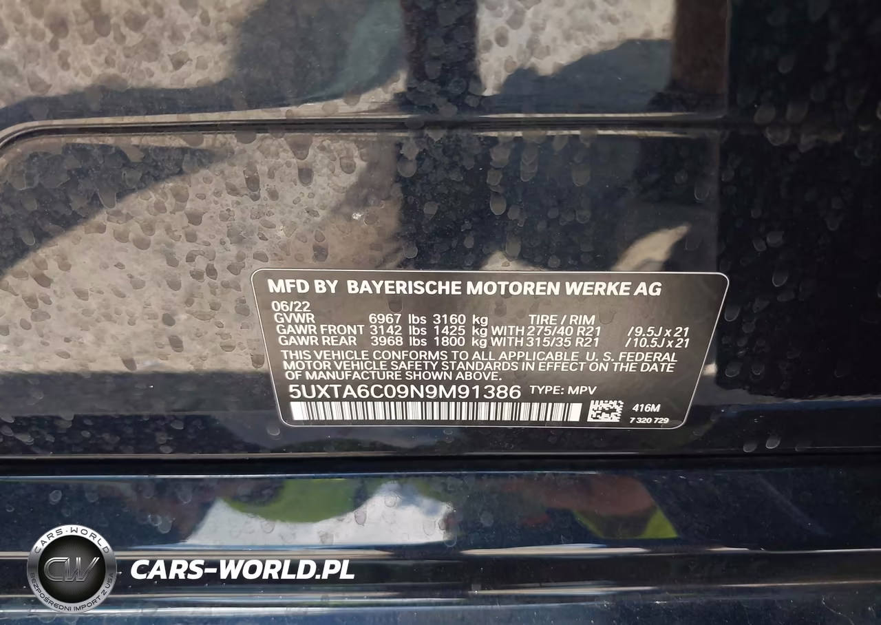 2022 BMW X5 Phev xDrive45E VIN:5UXTA6C09N9M91386 - 9