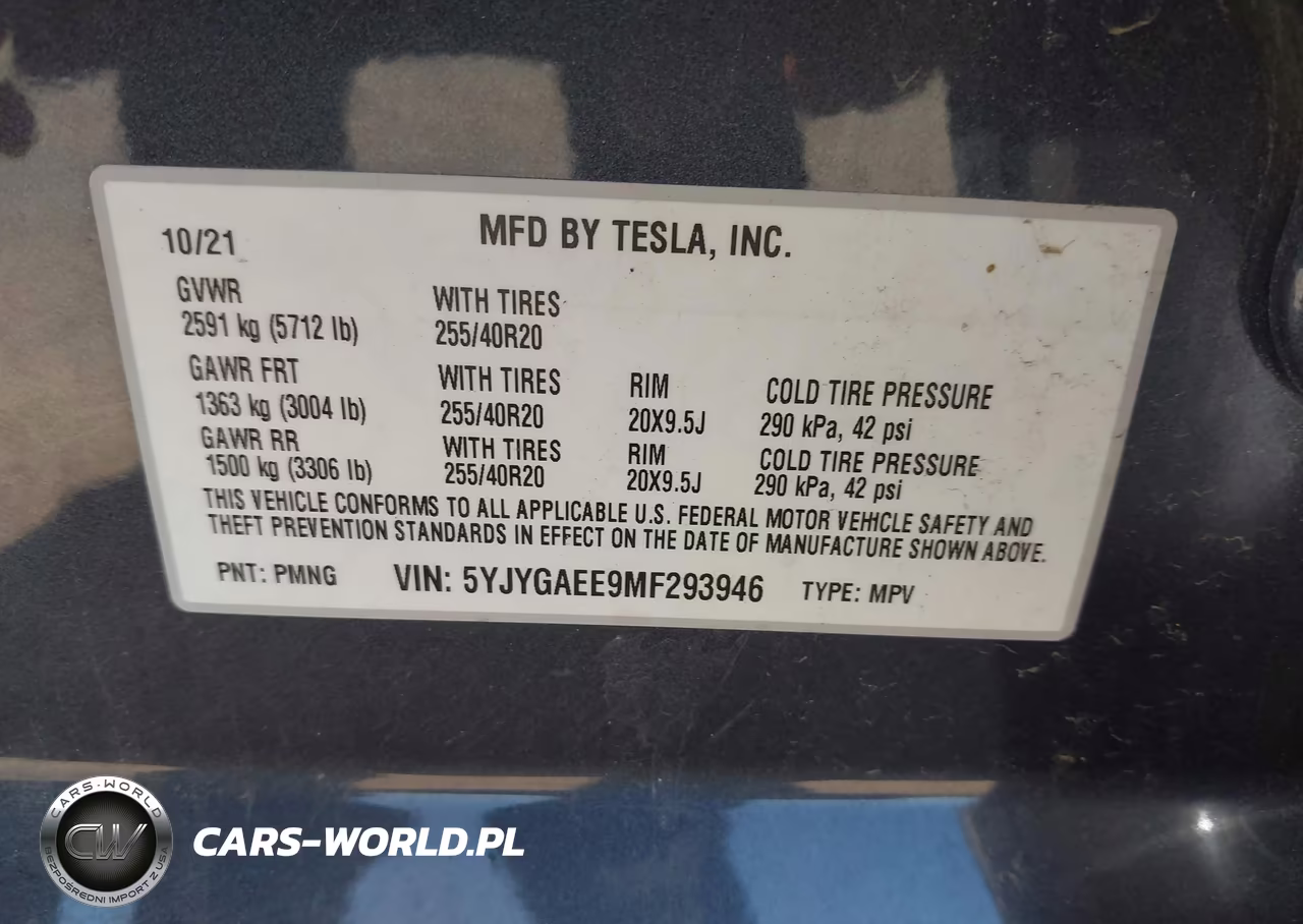 2021 Tesla Model Y Long Range Dual Motor All-Wheel Drive VIN:5YJYGAEE9MF293946 - 9