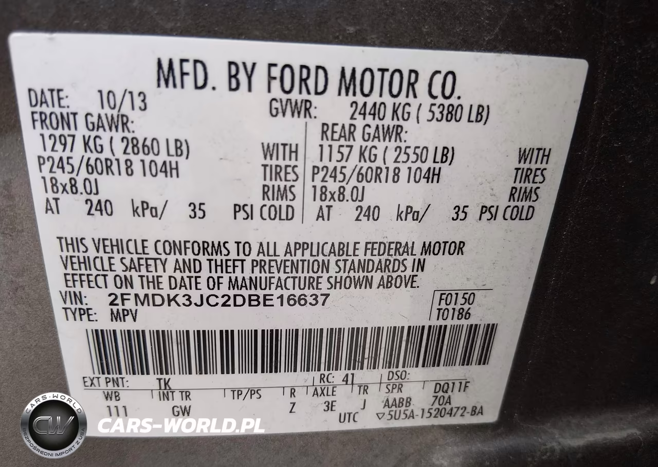 2013 Ford Edge Sel VIN:2FMDK3JC2DBE16637 - 9