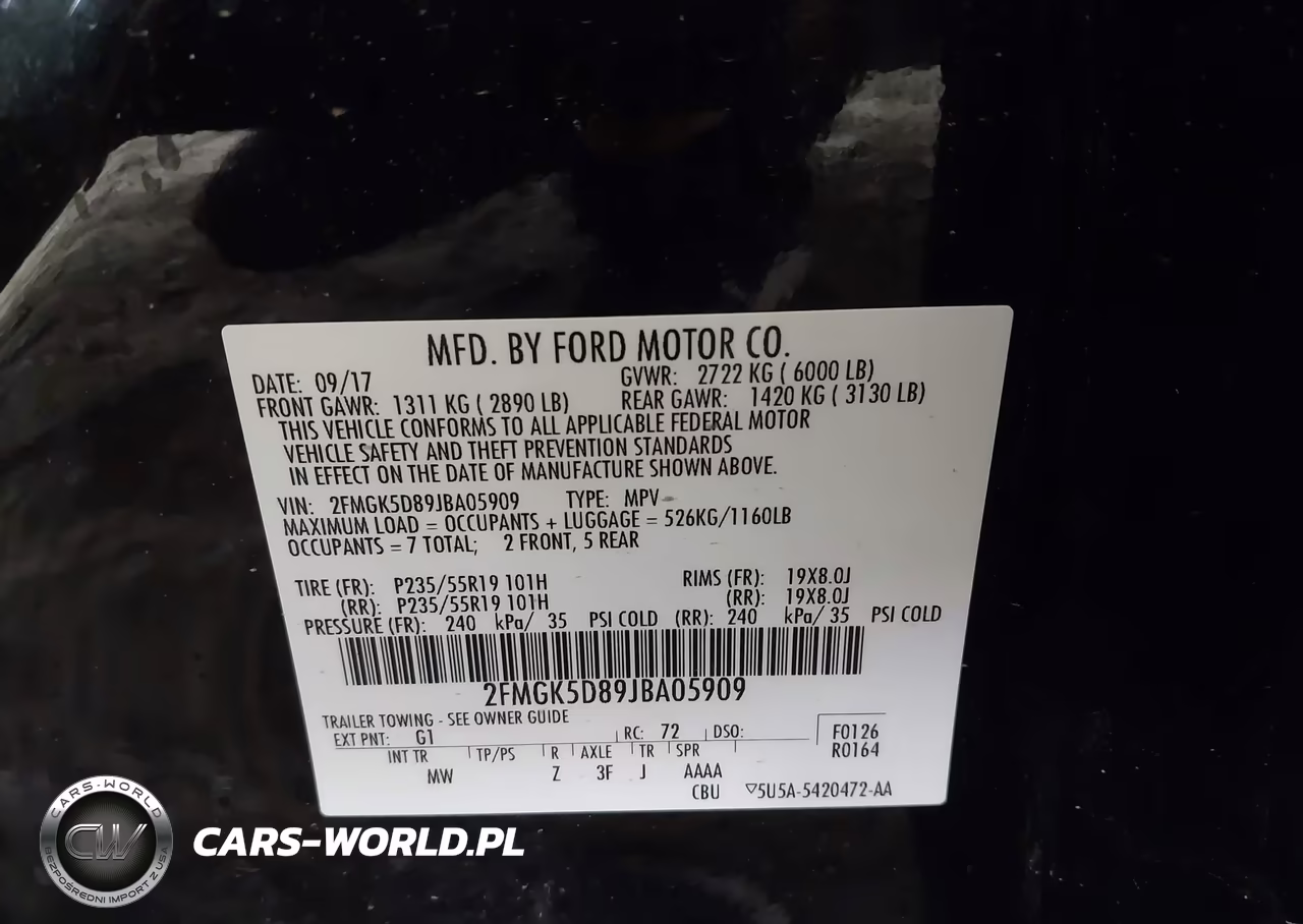 2018 Ford Flex Limited VIN:2FMGK5D89JBA05909 - 9