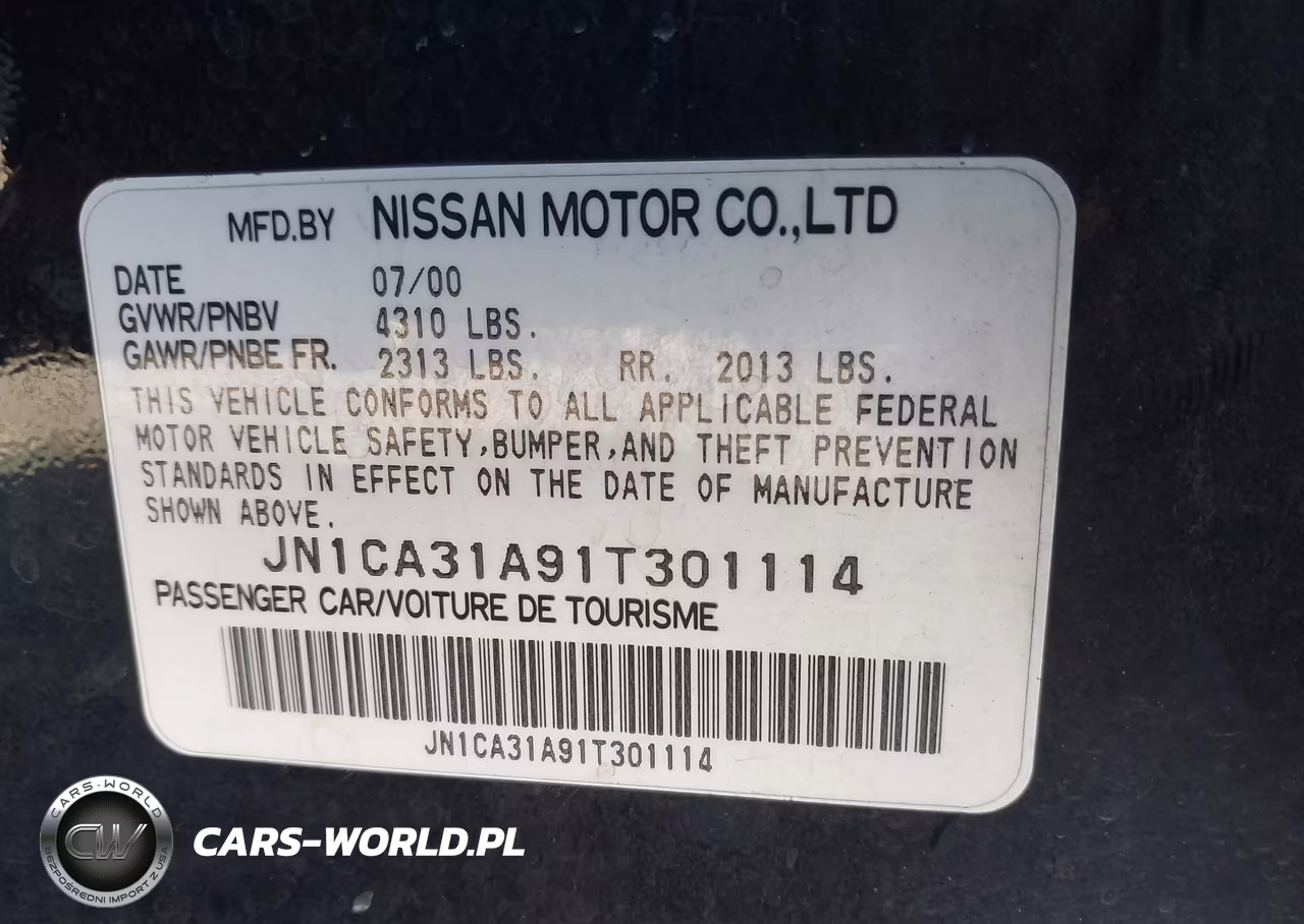 2001 Nissan Maxima Se VIN:JN1CA31A91T301114 - 9