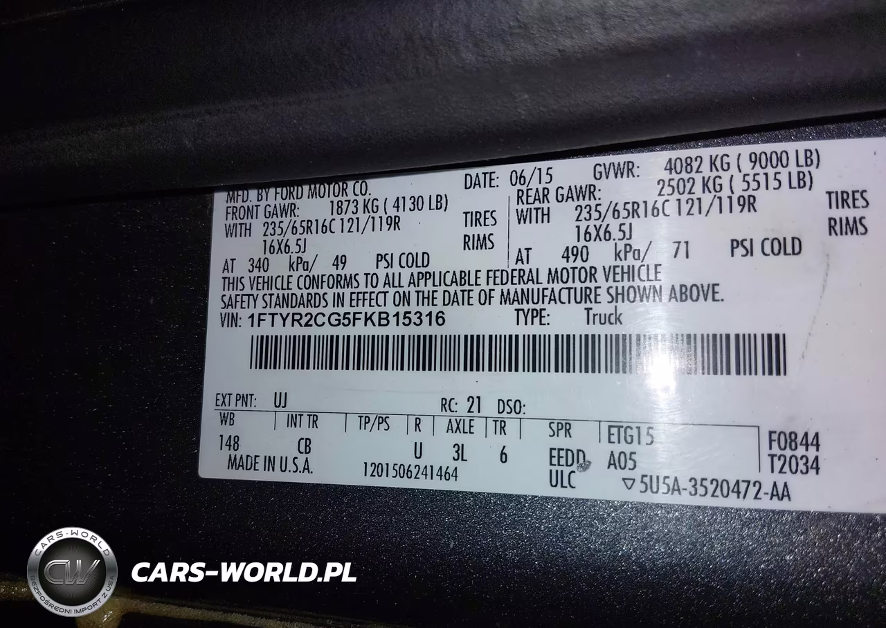 2015 Ford Transit-250 VIN:1FTYR2CG5FKB15316 - 9