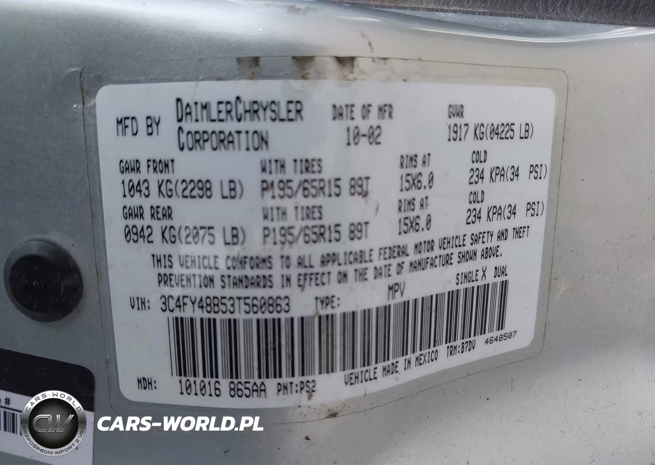 2003 Chrysler Pt Cruiser VIN:3C4FY48B53T560863 - 9