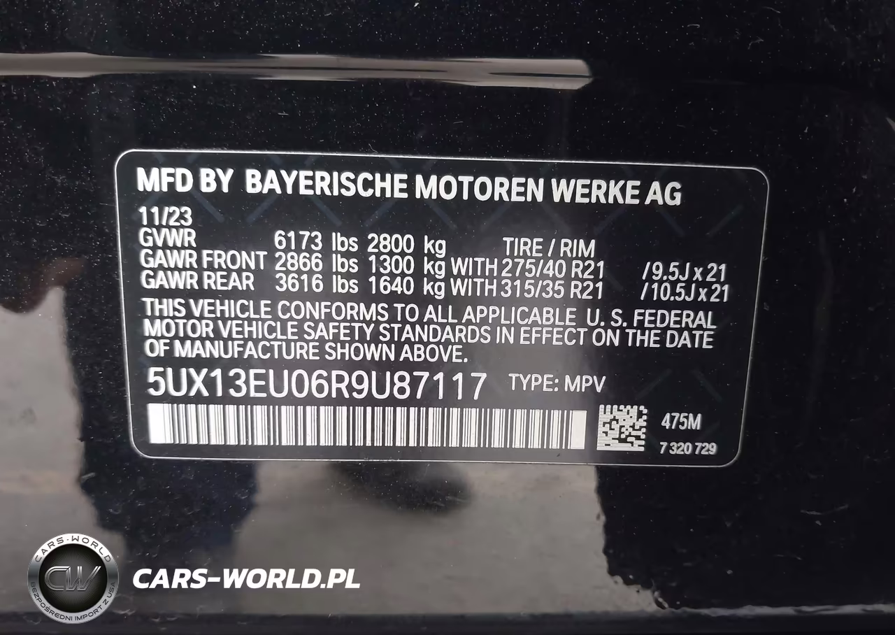 2024 BMW X5 Sdrive40I VIN:5UX13EU06R9U87117 - 9