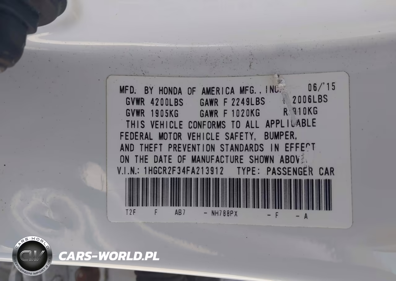 2015 Honda Accord Lx VIN:1HGCR2F34FA213912 - 9