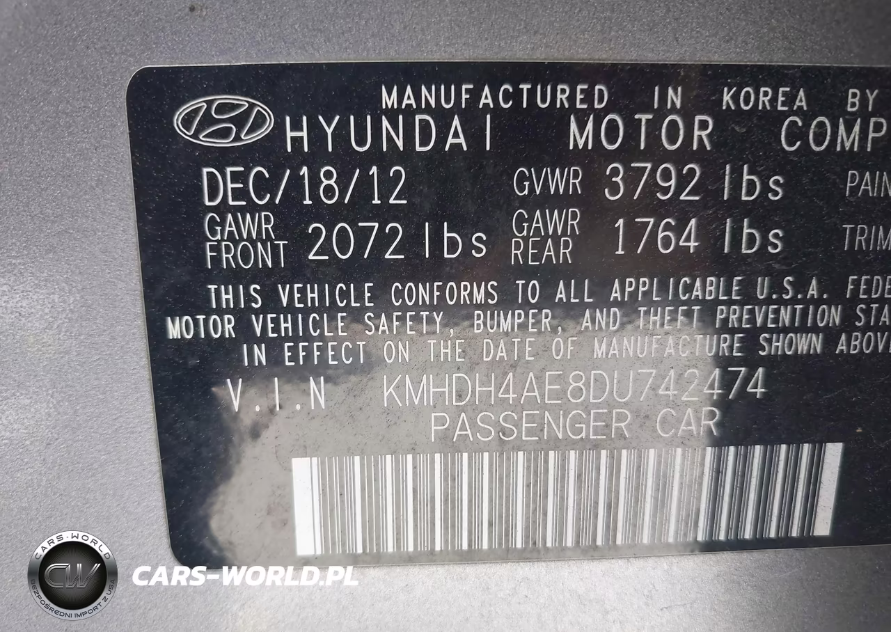 2013 Hyundai Elantra Gls VIN:KMHDH4AE8DU742474 - 9