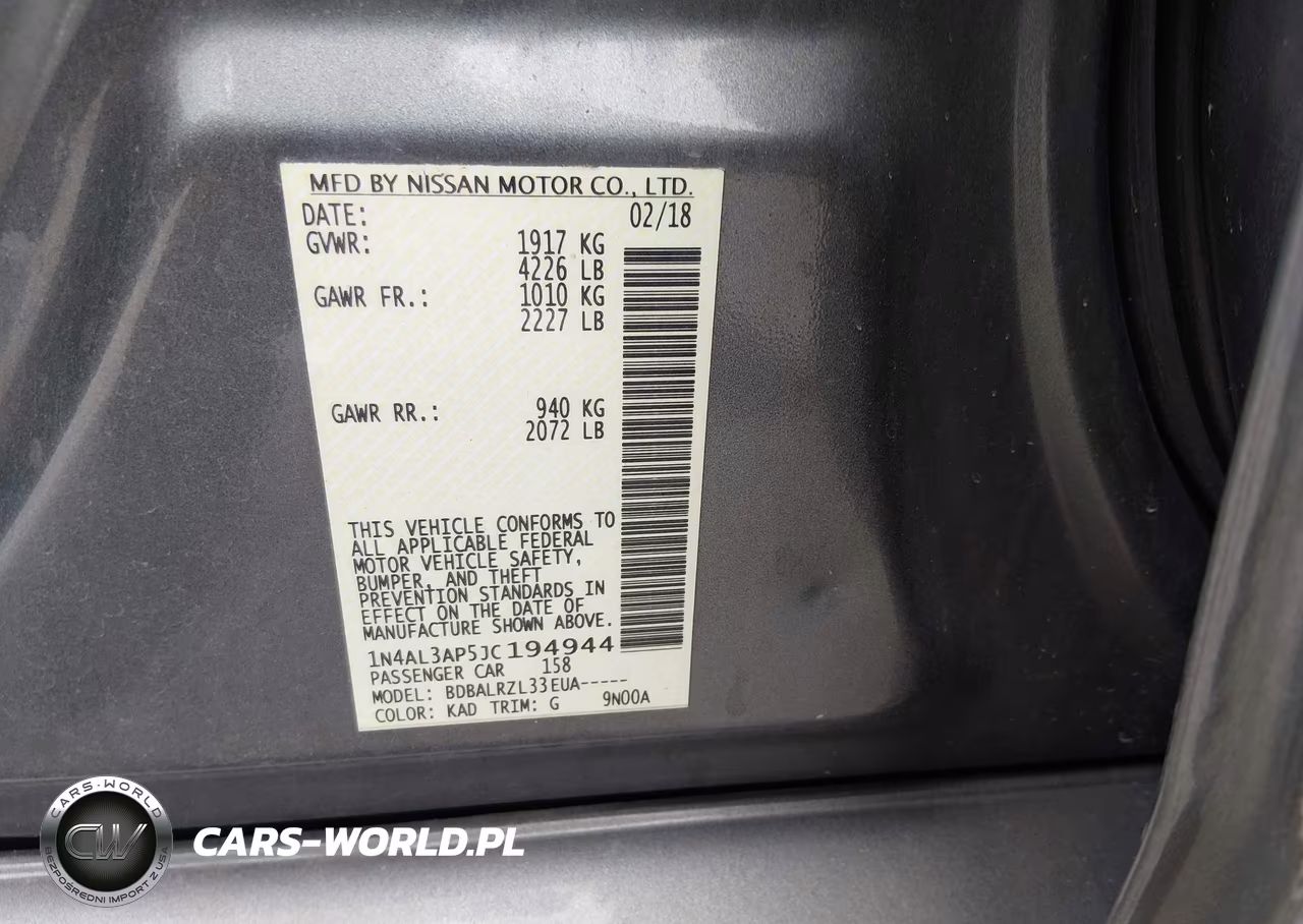 2018 Nissan Altima 2.5 Sl VIN:1N4AL3AP5JC194944 - 9