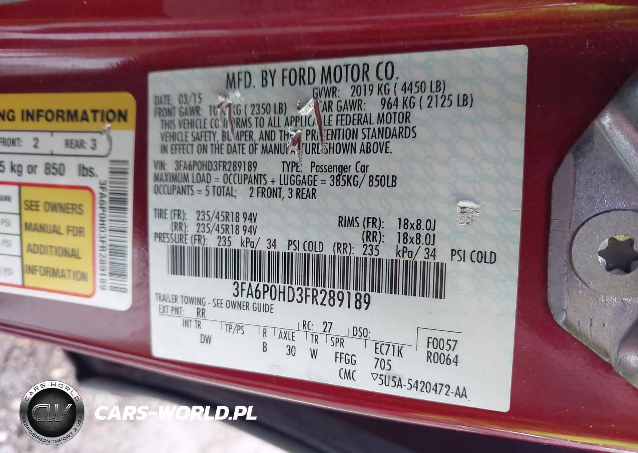 2015 Ford Fusion Se VIN:3FA6P0HD3FR289189 - 9