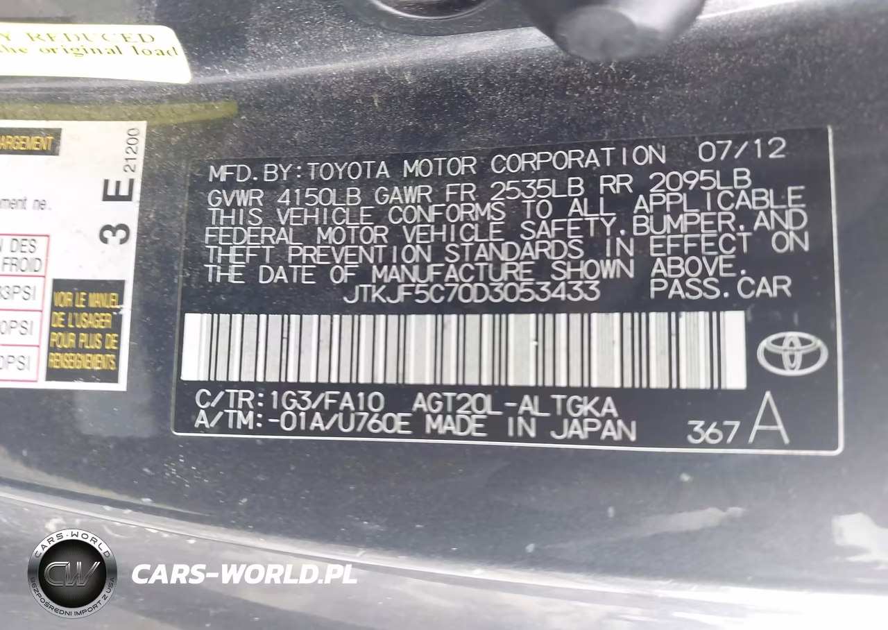 2013 Scion Tc VIN:JTKJF5C70D3053433 - 9
