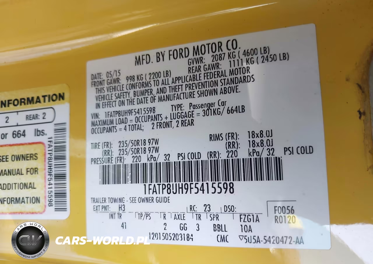2015 Ford Mustang Ecoboost Premium VIN:1FATP8UH9F5415598 - 9
