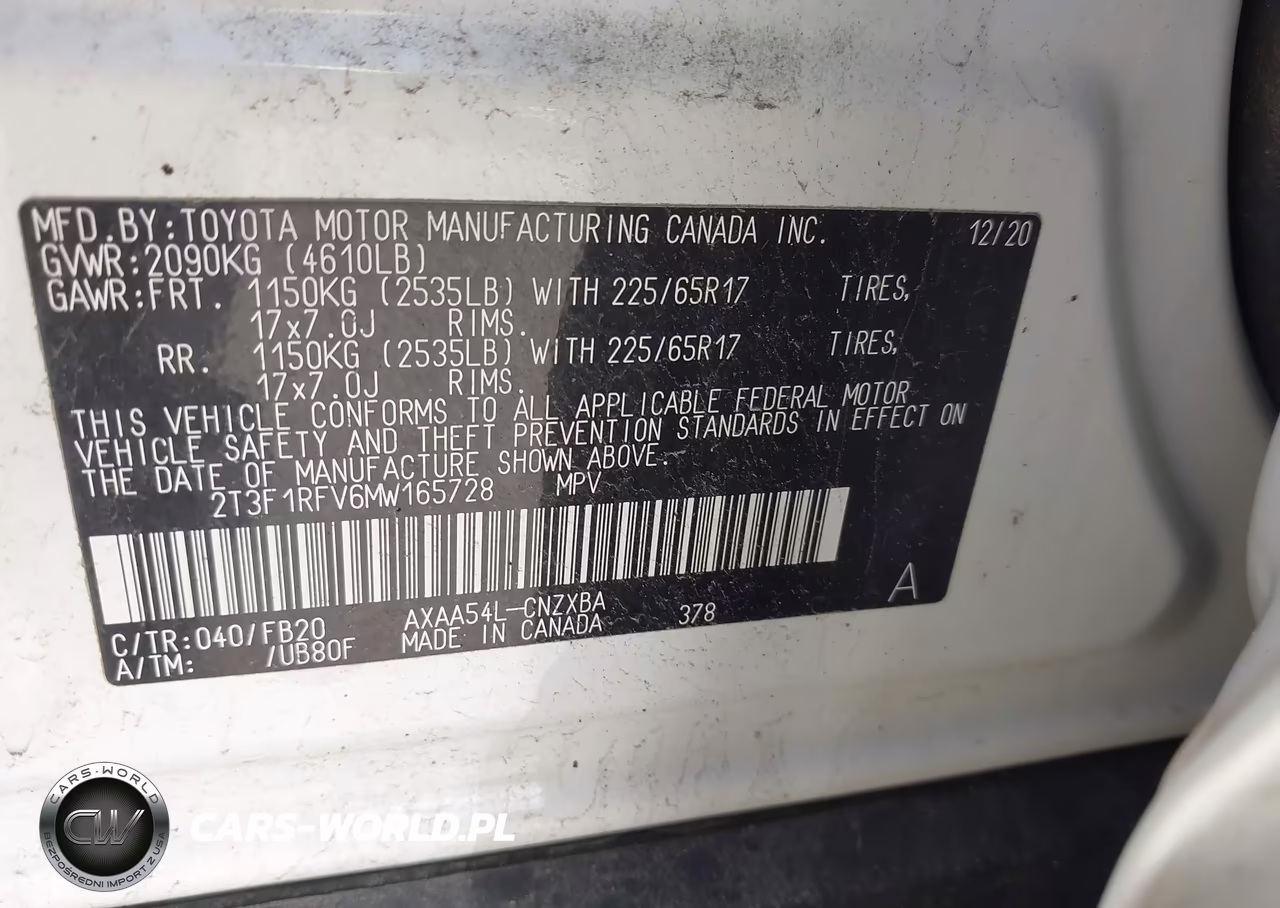 2021 Toyota Rav4 Le VIN:2T3F1RFV6MW165728 - 9