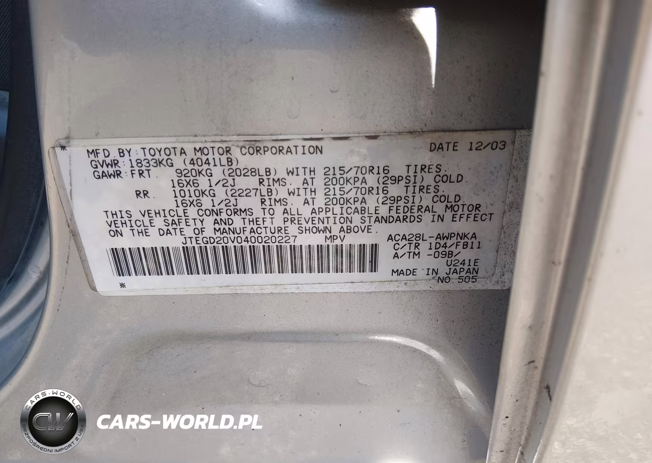 2004 Toyota Rav4 VIN:JTEGD20V040020227 - 9