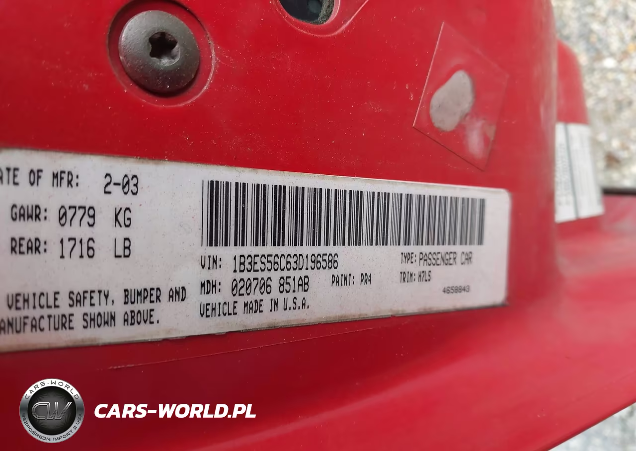 2003 Dodge Neon Sxt VIN:1B3ES56C63D196586 - 9