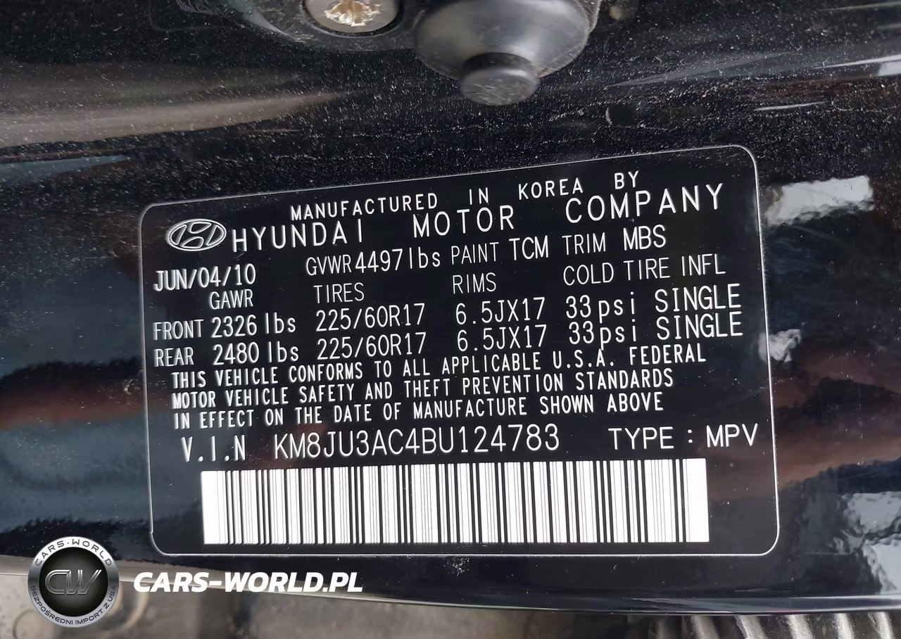 2011 Hyundai Tucson Gls VIN:KM8JU3AC4BU124783 - 9