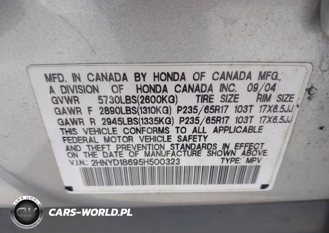 2005 Acura Mdx VIN:2HNYD18695H500323 - 9