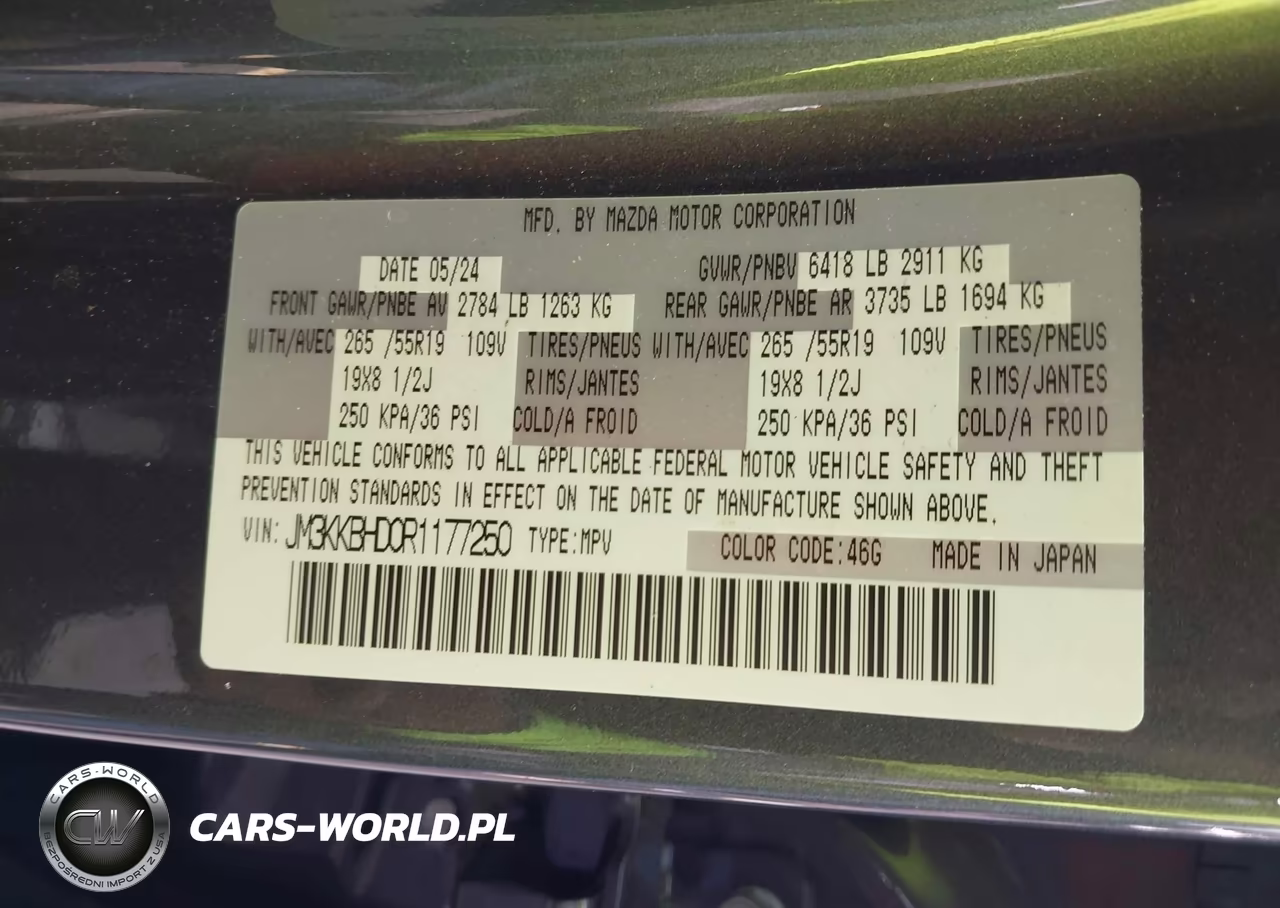 2024 Mazda Cx-90 3.3 Turbo Preferred VIN:JM3KKBHD0R1177250 - 9