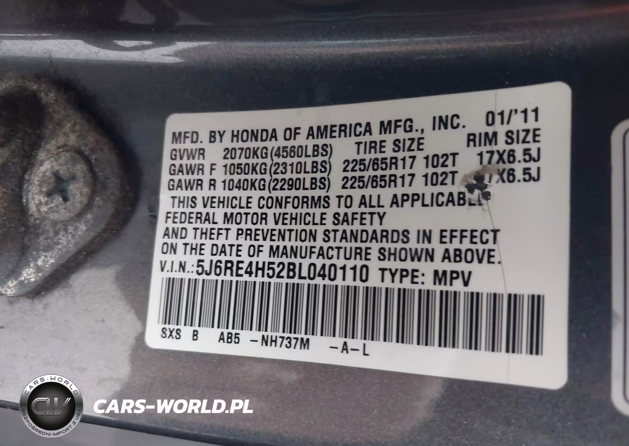 2011 Honda Cr-V Ex VIN:5J6RE4H52BL040110 - 9