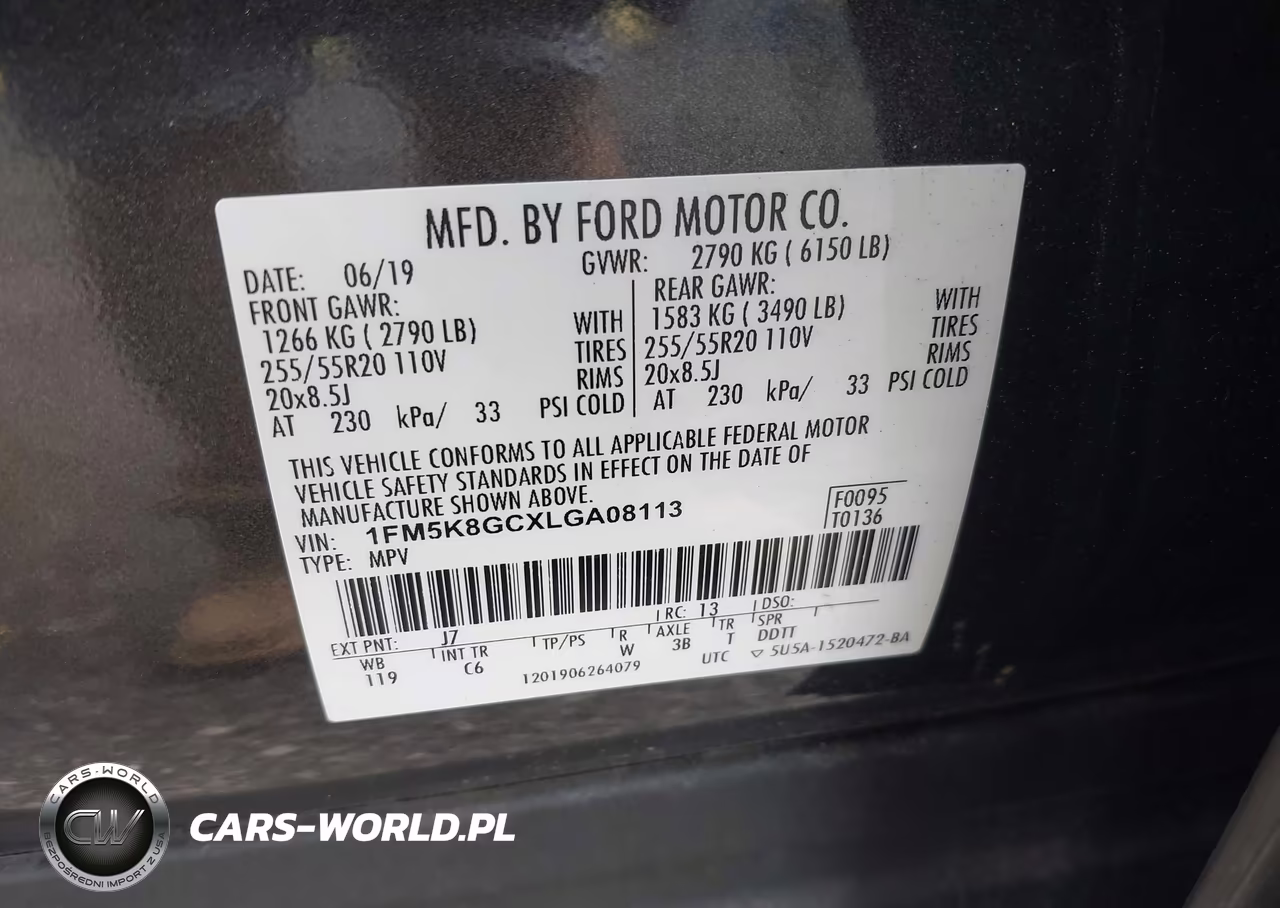 2020 Ford Explorer St VIN:1FM5K8GCXLGA08113 - 9