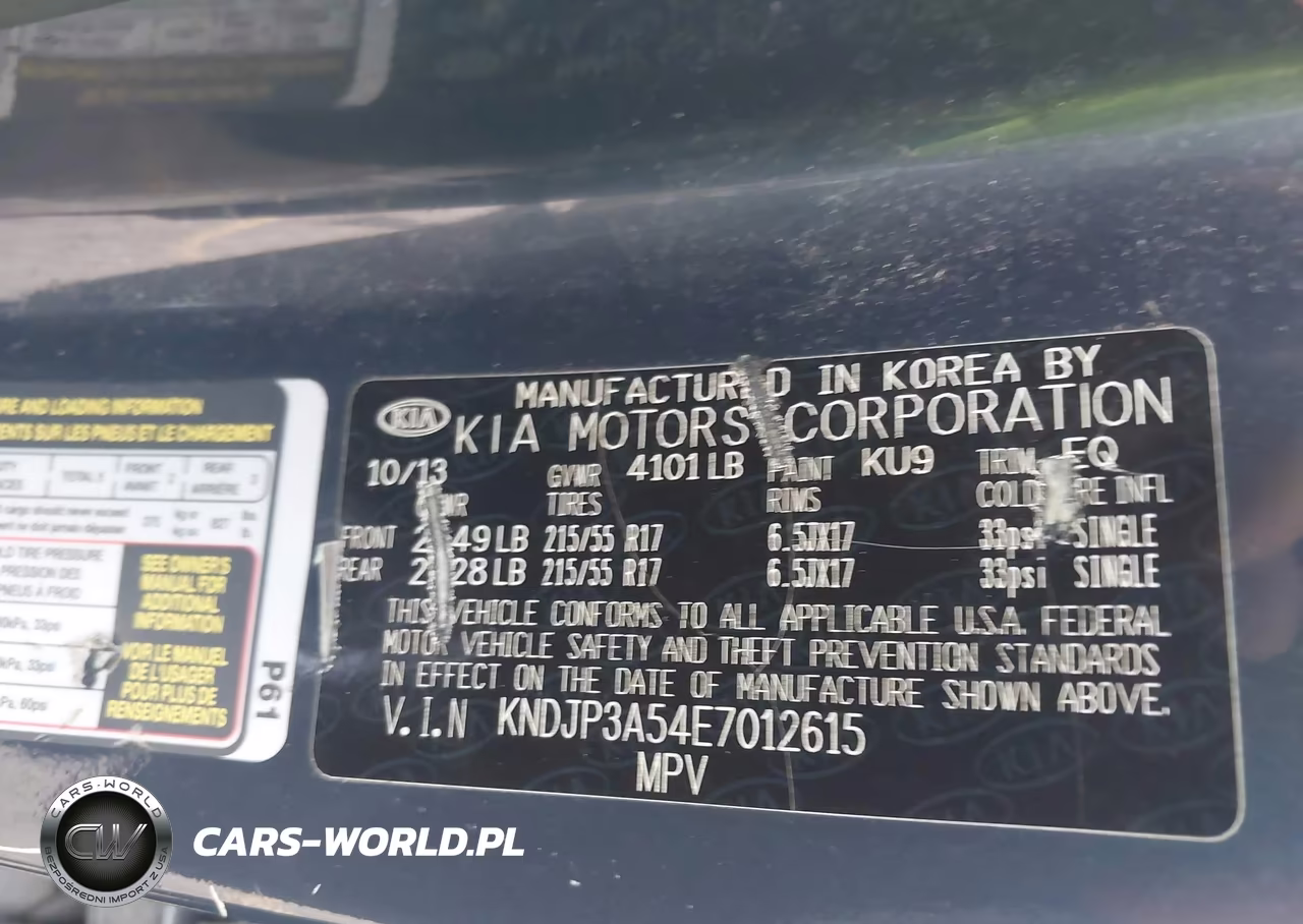 2014 Kia Soul + VIN:KNDJP3A54E7012615 - 9