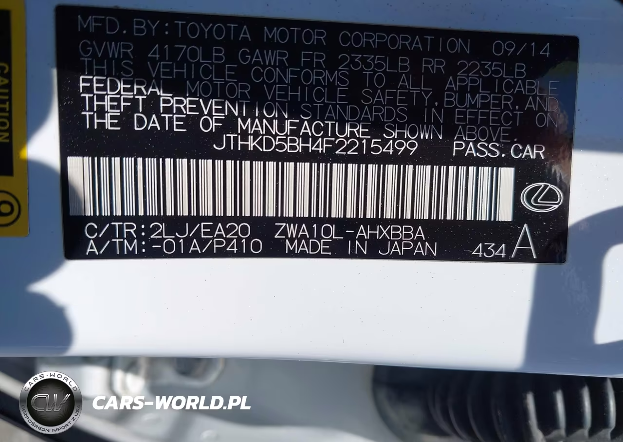 2015 Lexus Ct 200H VIN:JTHKD5BH4F2215499 - 9