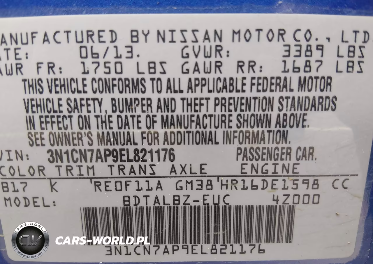 2014 Nissan Versa 1.6 Sv VIN:3N1CN7AP9EL821176 - 9