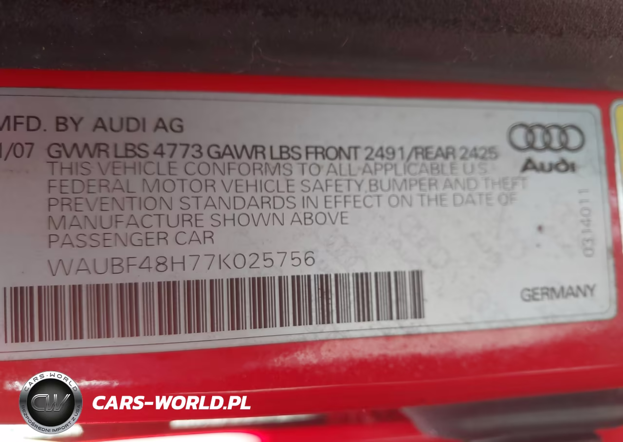 2007 Audi A4 2.0T VIN:WAUBF48H77K025756 - 9