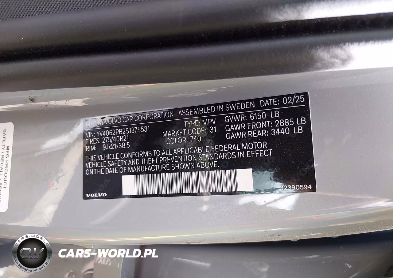 2025 Volvo Xc90 B6 Plus 7-Seater VIN:YV4062PB2S1375531 - 9