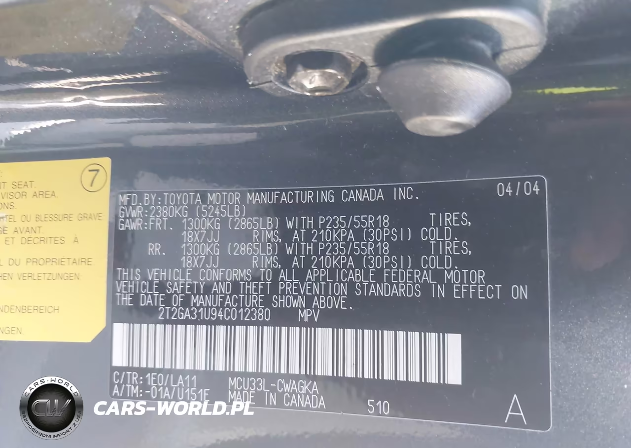 2004 Lexus Rx 330 VIN:2T2GA31U94C012380 - 9