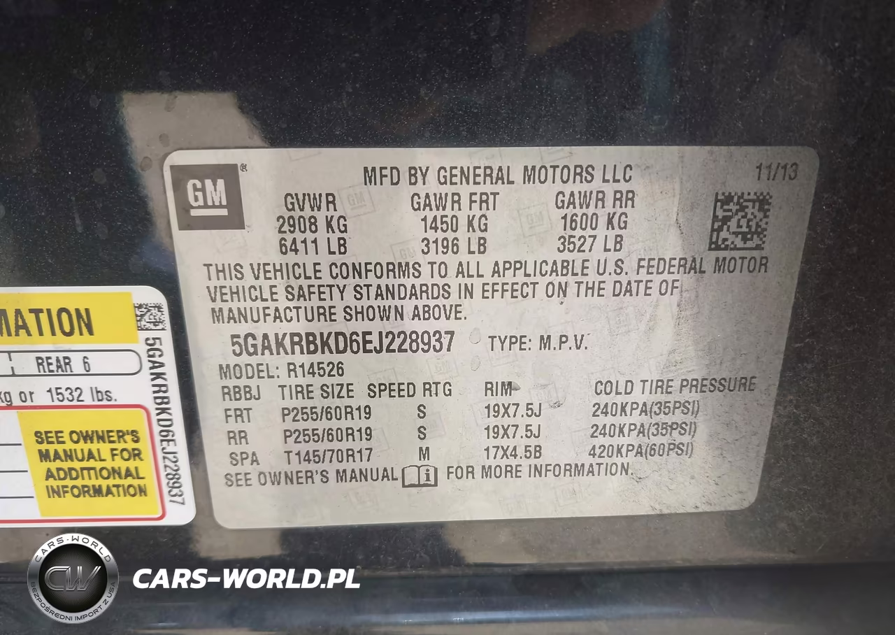 2014 Buick Enclave Leather VIN:5GAKRBKD6EJ228937 - 9