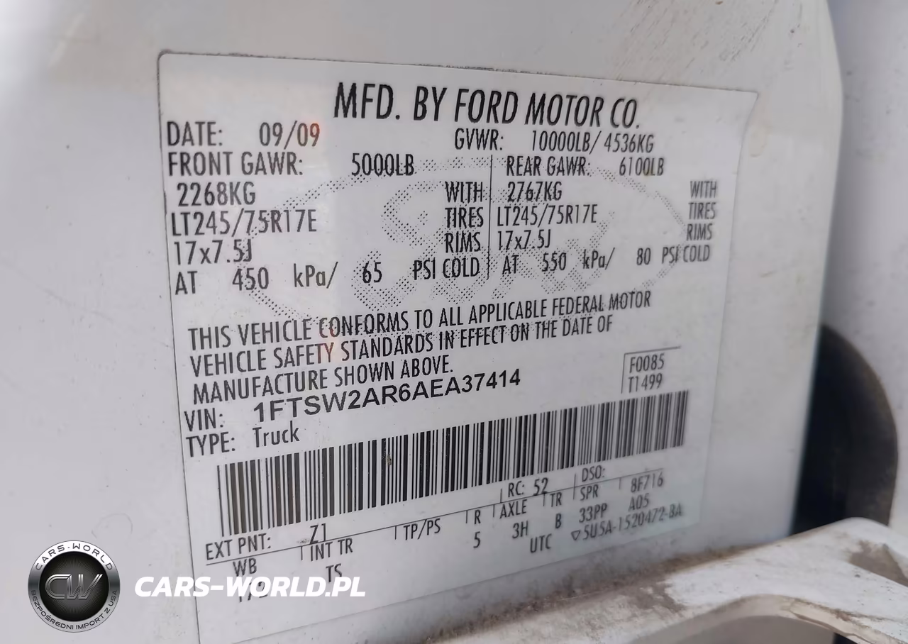 2010 Ford F250 Super Duty VIN:1FTSW2AR6AEA37414 - 9