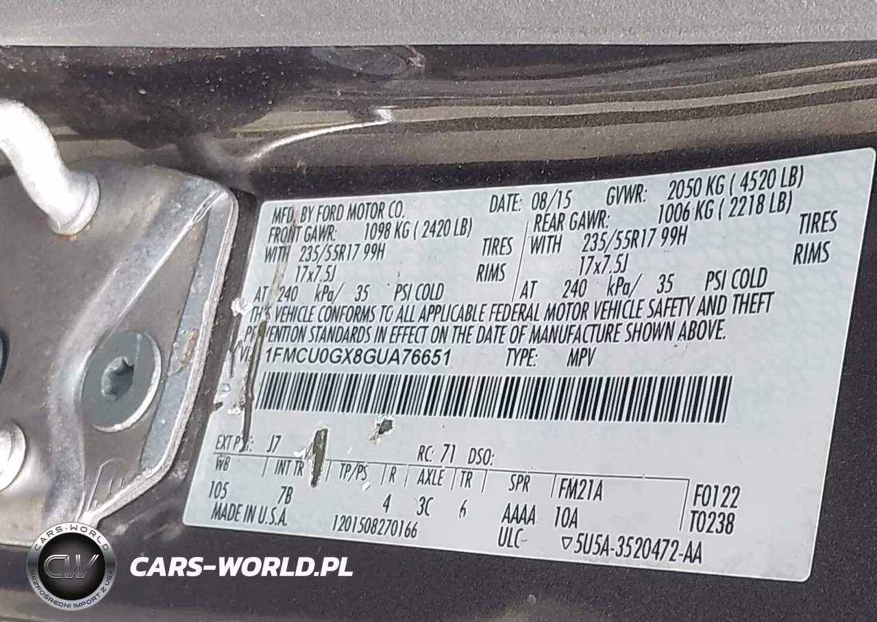 2016 Ford Escape Se VIN:1FMCU0GX8GUA76651 - 9
