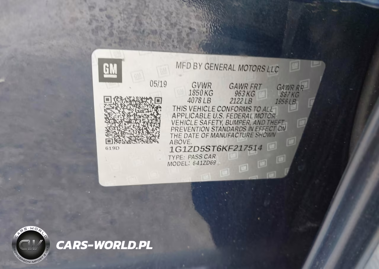 2019 Chevrolet Malibu Lt VIN:1G1ZD5ST6KF217514 - 9