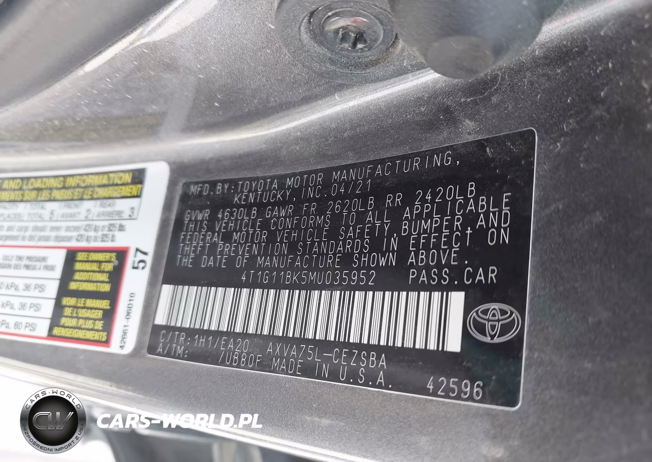 2021 Toyota Camry Se Awd VIN:4T1G11BK5MU035952 - 9