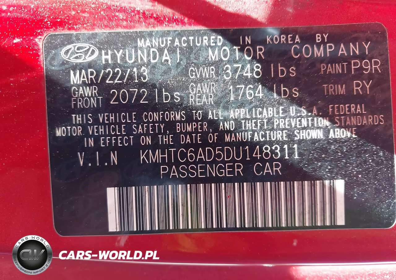 2013 Hyundai Veloster Base W-Gray VIN:KMHTC6AD5DU148311 - 9