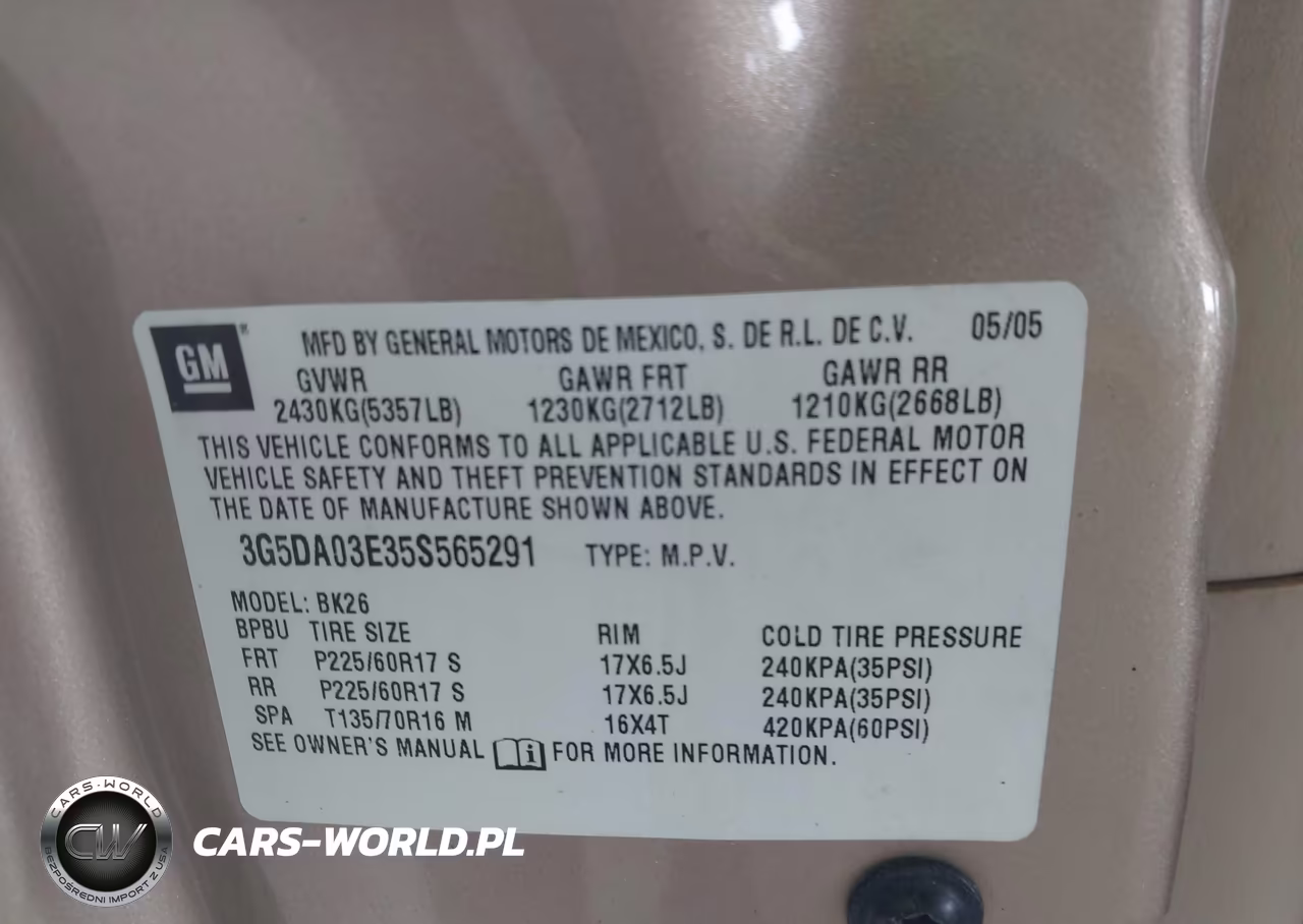 2005 Buick Rendezvous Cx VIN:3G5DA03E35S565291 - 9
