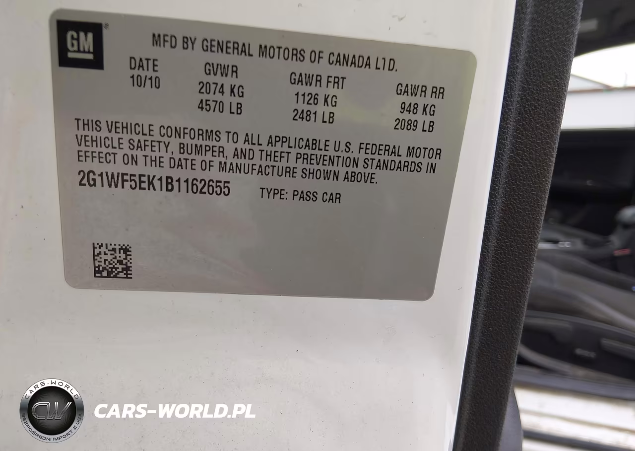 2011 Chevrolet Impala Ls VIN:2G1WF5EK1B1162655 - 9