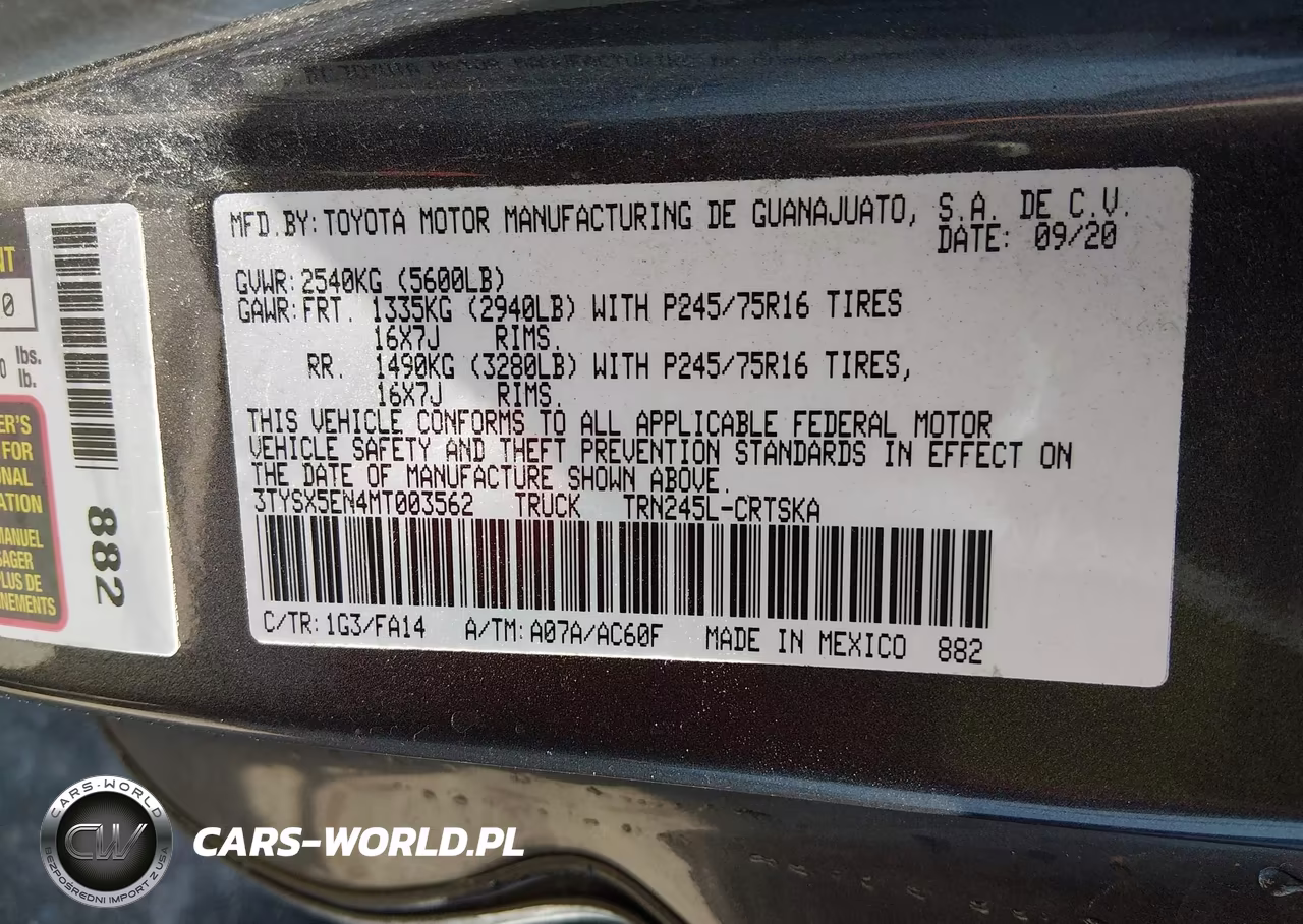 2021 Toyota Tacoma Sr VIN:3TYSX5EN4MT003562 - 9