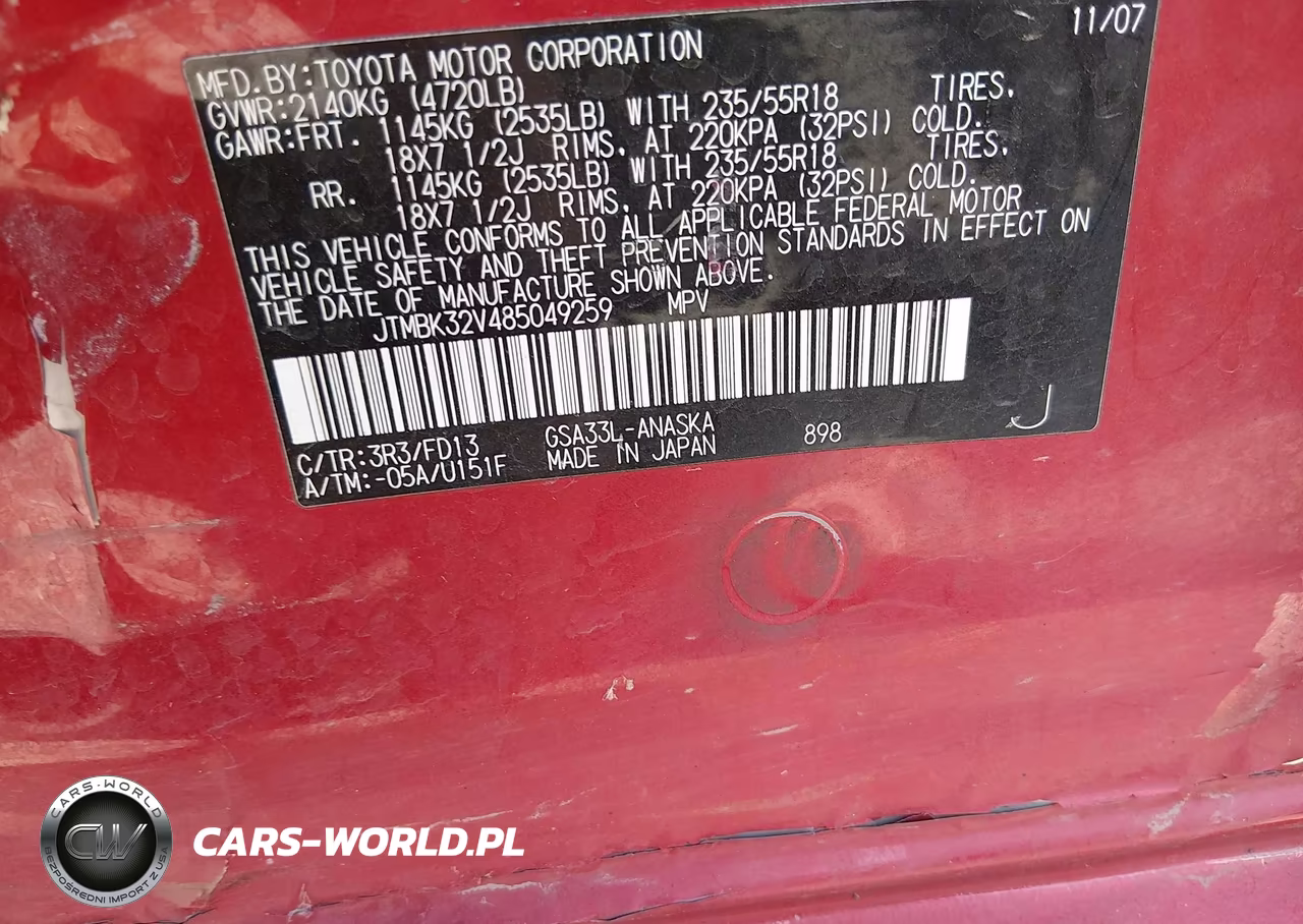 2008 Toyota Rav4 Sport V6 VIN:JTMBK32V485049259 - 9